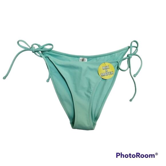 NWT Forever 21 Mint Green String Tie Bikini Bottom Sz L - Picture 1 of 5